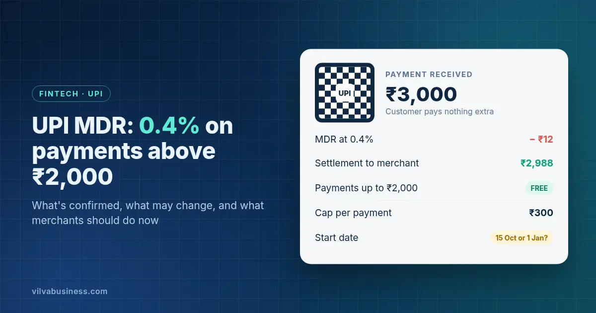 UPI MDR in India: what's confirmed, what may change, and what merchants should do before it starts