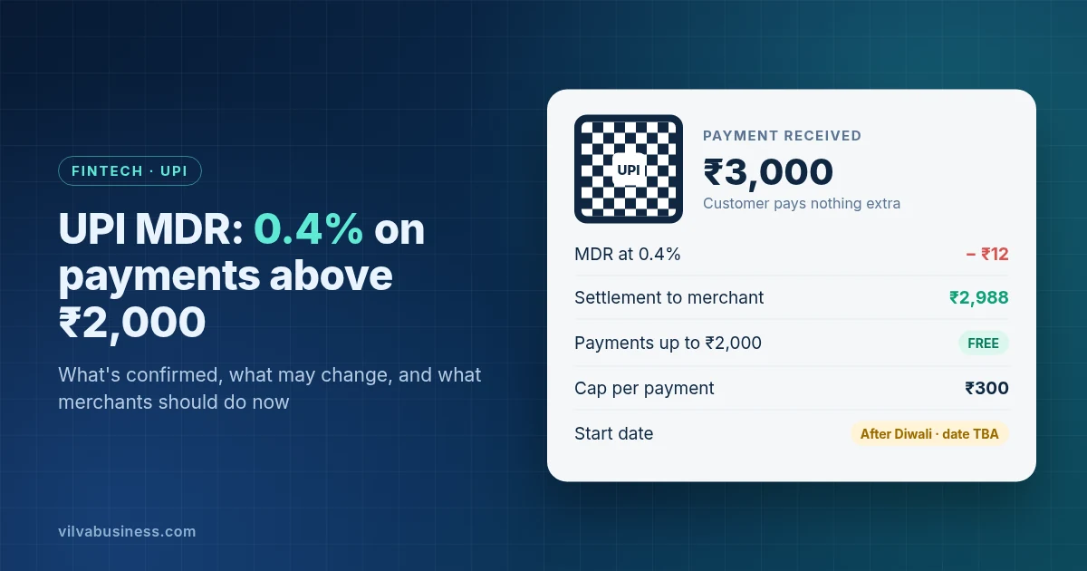 UPI MDR in India: what's confirmed and what merchants should do now