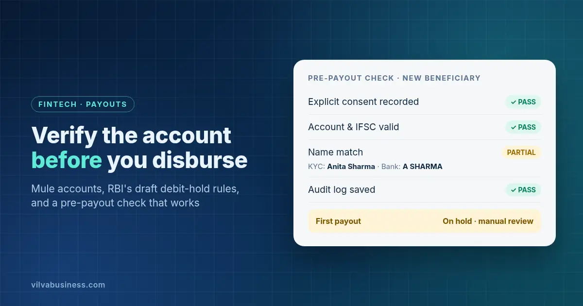 Before you disburse: verifying bank accounts as the RBI acts on mule accounts