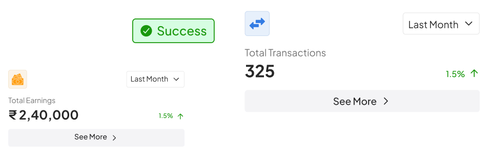 Fintech customer portal dashboard