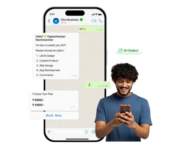 Vilva Chat WhatsApp Business app on mobile